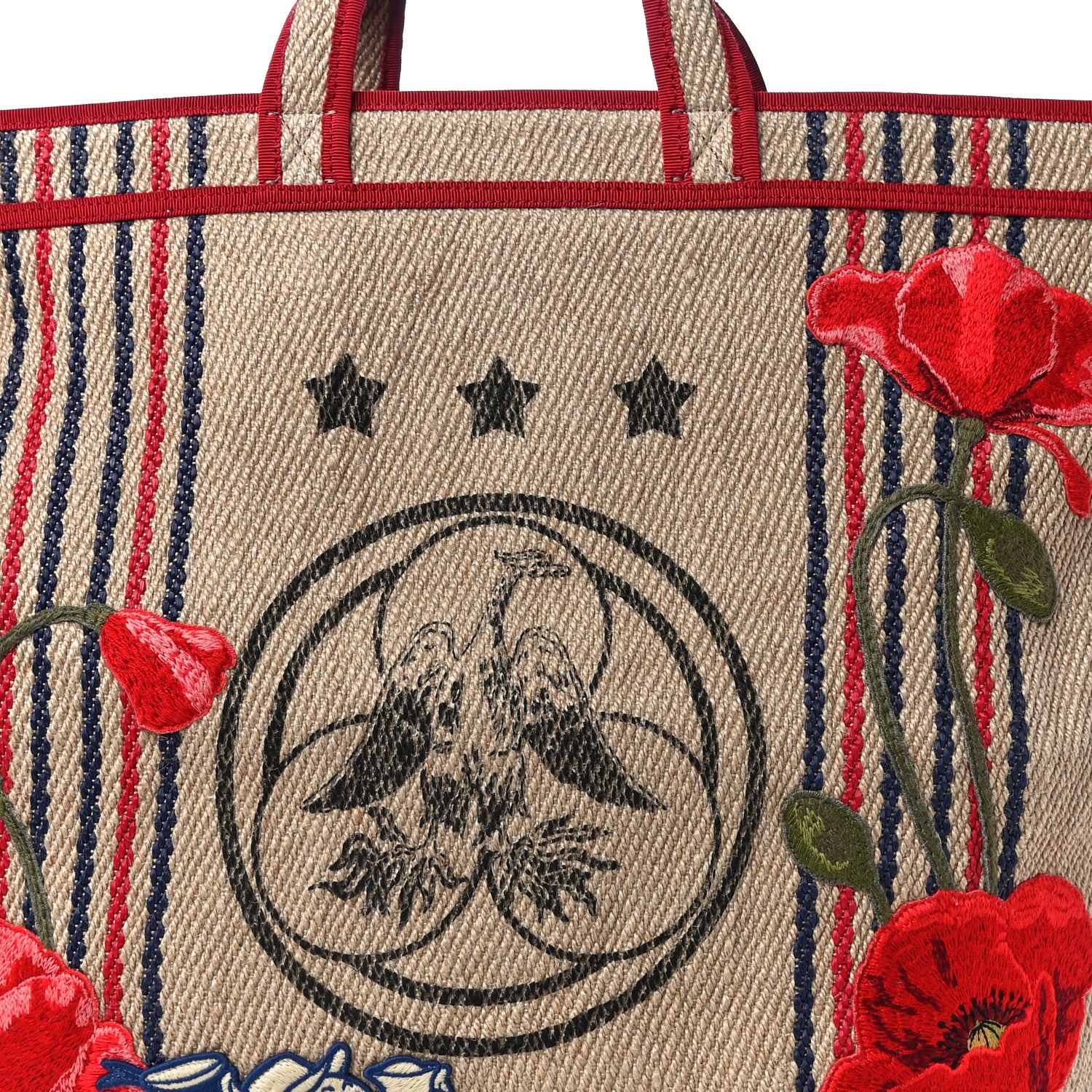 Gucci Straw Juta Printed Arles Tote Beige 8 of 11