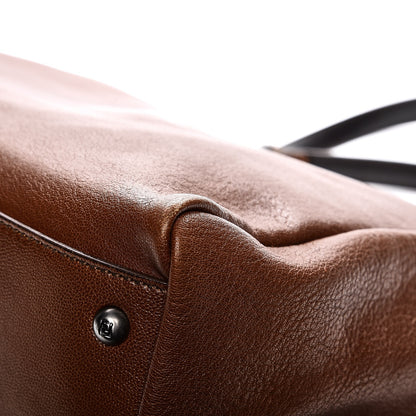 Fendi Goatskin Zucca Large Peekaboo Iconic Satchel Cuoio Tobacco Moro 14 of 16