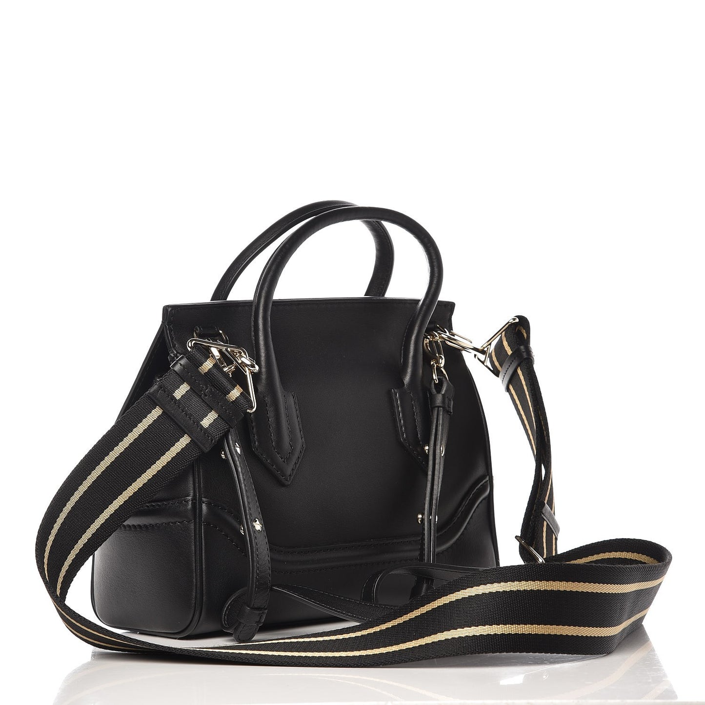 Calfskin Floral Appliques Medium Palazzo Empire Bag Black