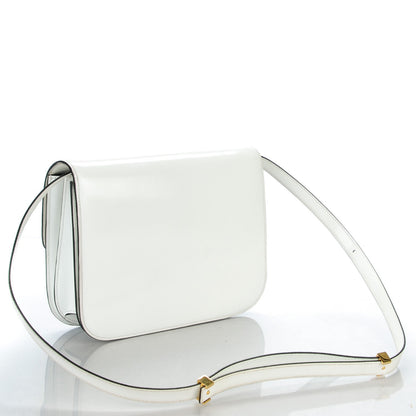 Celine Spazzolato Calfskin Medium Classic Box Flap Bag White 3 of 7