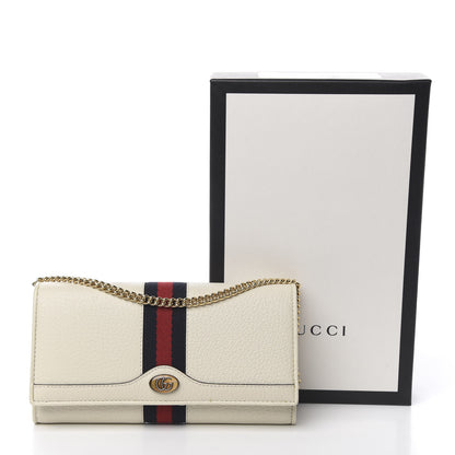 Gucci Textured Calfskin Web Ophidia Wallet On Chain Mystic White 10 of 10