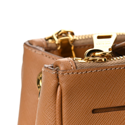 Prada Saffiano Medium Galleria Double Zip Tote Caramel 12 of 15