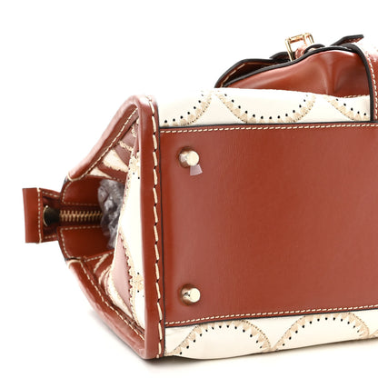 Chloe Nappa Shiny Calfskin Scallop Patchwork Medium Edith Day Bag Sepia Brown 8 of 9