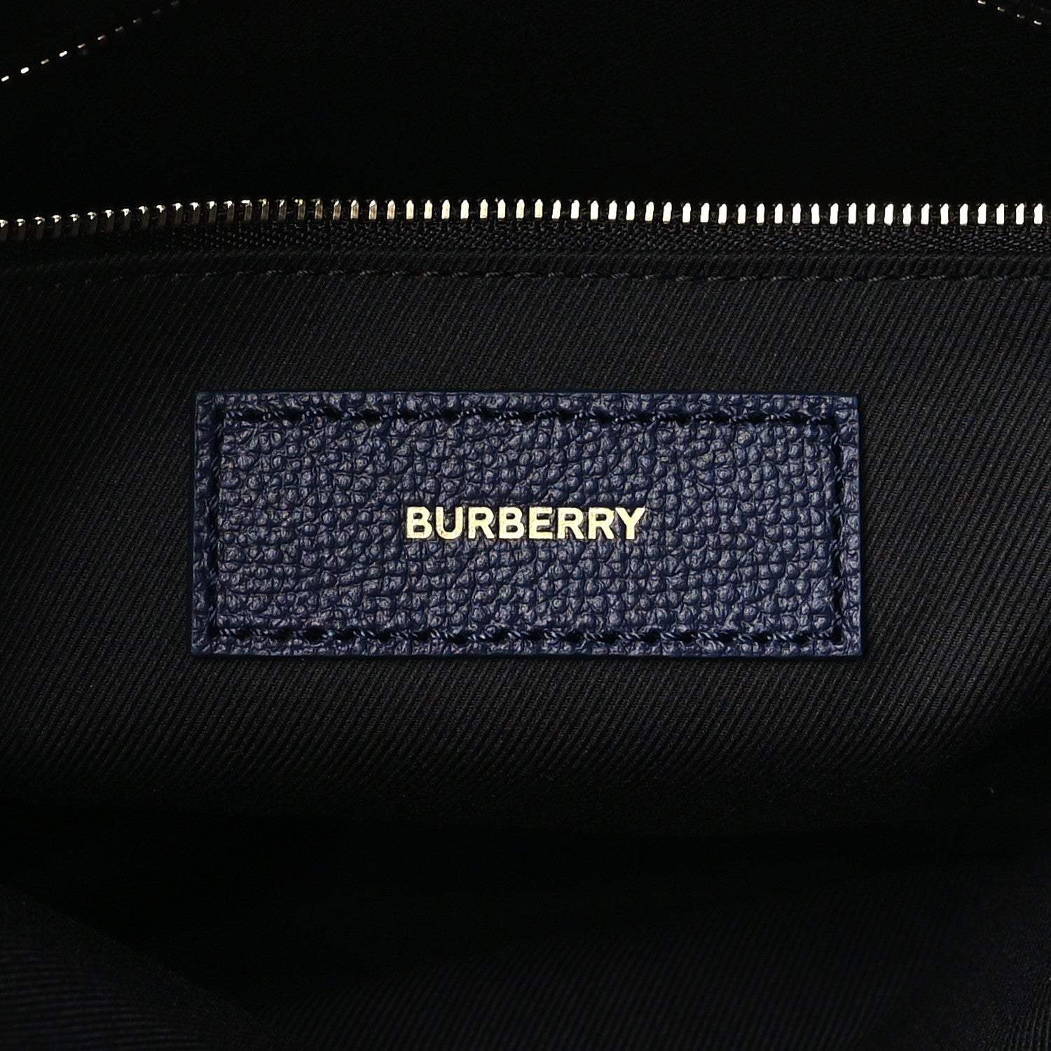 Burberry Derby Calfskin Vintage Check Medium Banner Tote Regency Blue 6 of 8