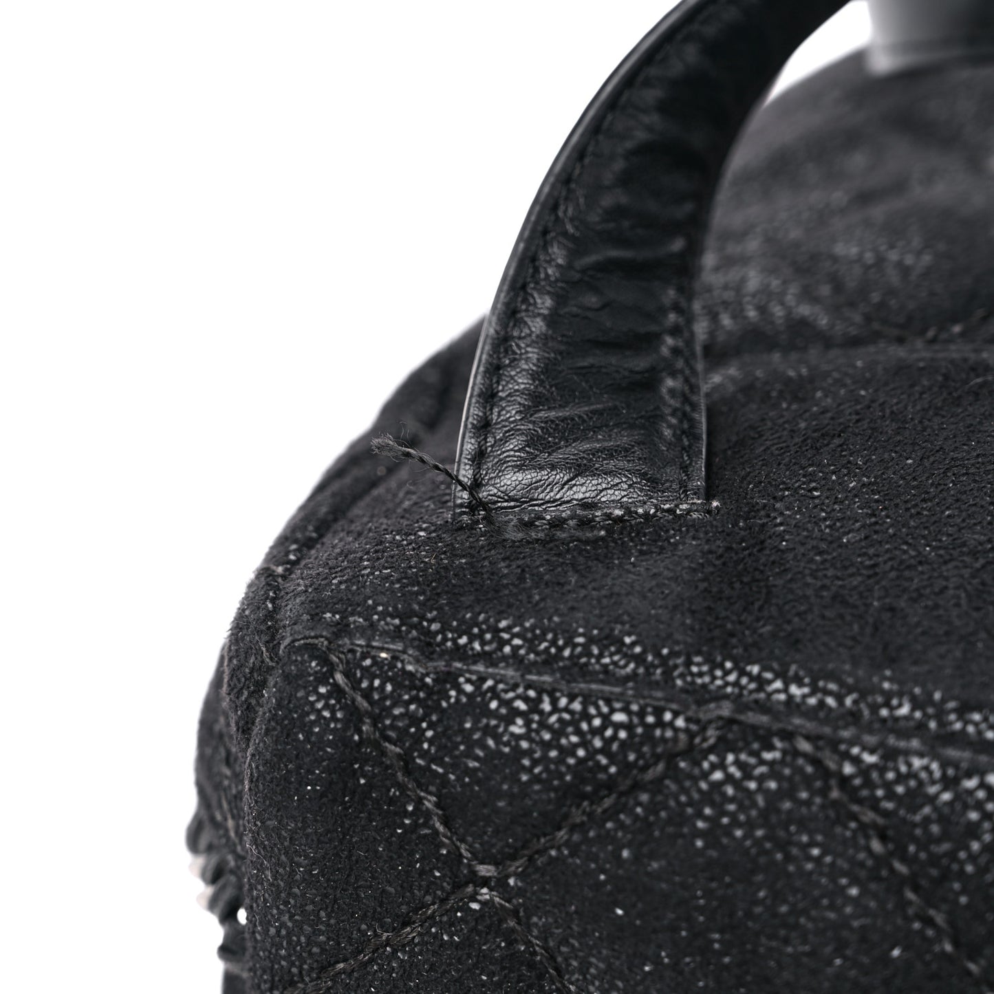 Shaggy Deer Quilted Small Falabella Backpack Black