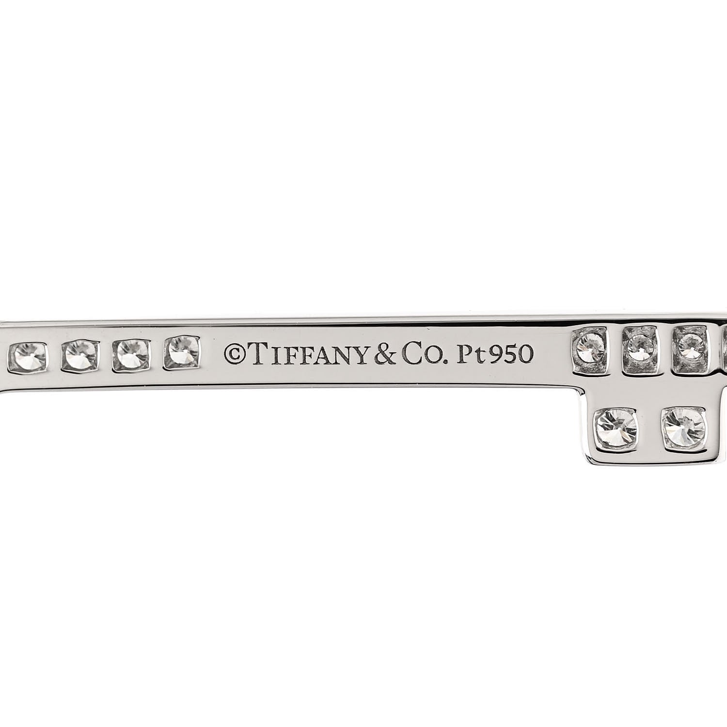 Tiffany Platinum Diamond .41ct Fleur De Lis Key Pendant 4 of 5