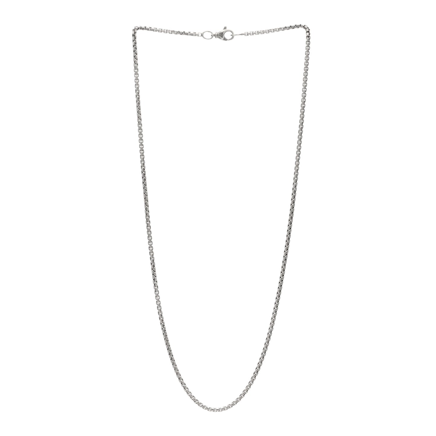 Sterling Silver 2.7mm Small Box Chain Necklace 22"