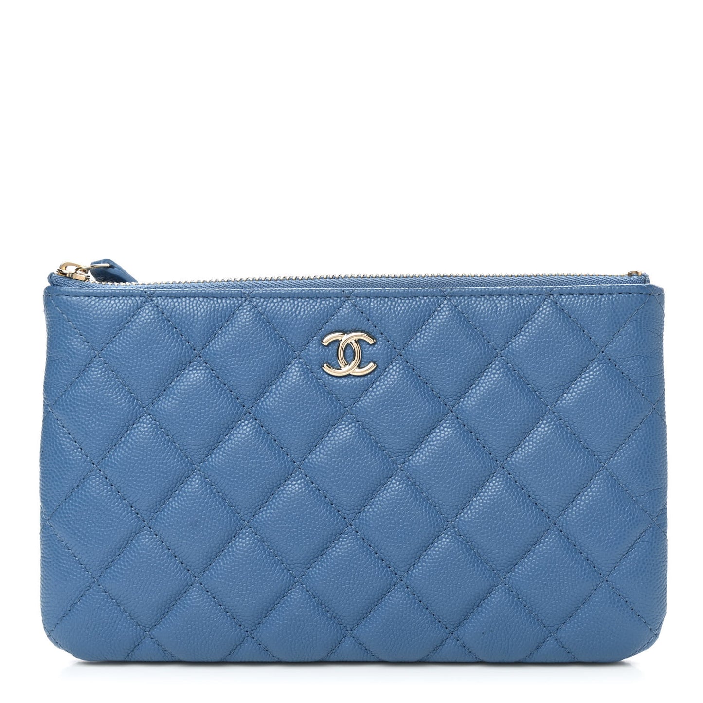 Caviar Quilted Small Pouch Blue