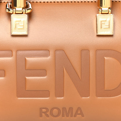 Fendi Vitello King Plexiglass Logo Embossed Mini By The Way Top Handle Boston Bag Caramello 8 of 10