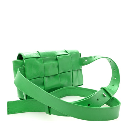 Bottega Veneta Paper Calfskin Intreccio Cassette Belt Bag Parakeet 3 of 10