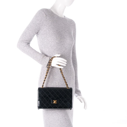 Chanel Patent Quilted Medium Single Flap Bag Black 2 of 9