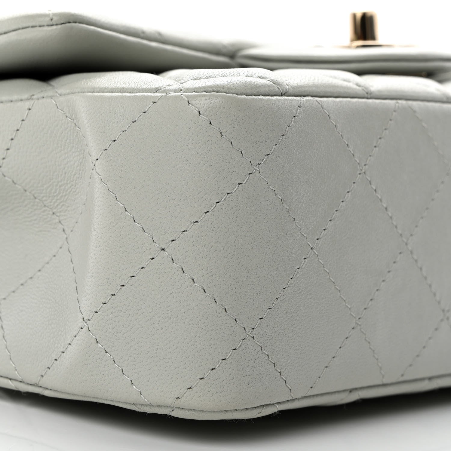 Chanel Lambskin Quilted Mini Rectangular Flap Grey 9 of 11