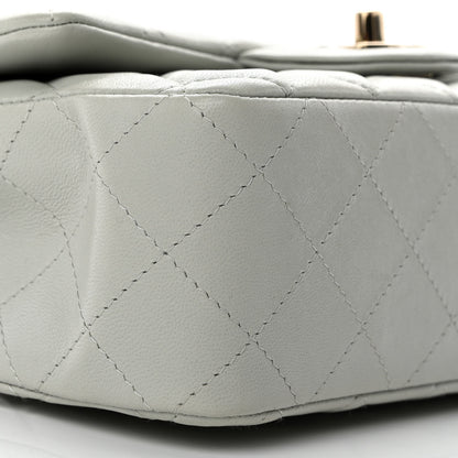 Chanel Lambskin Quilted Mini Rectangular Flap Grey 9 of 11