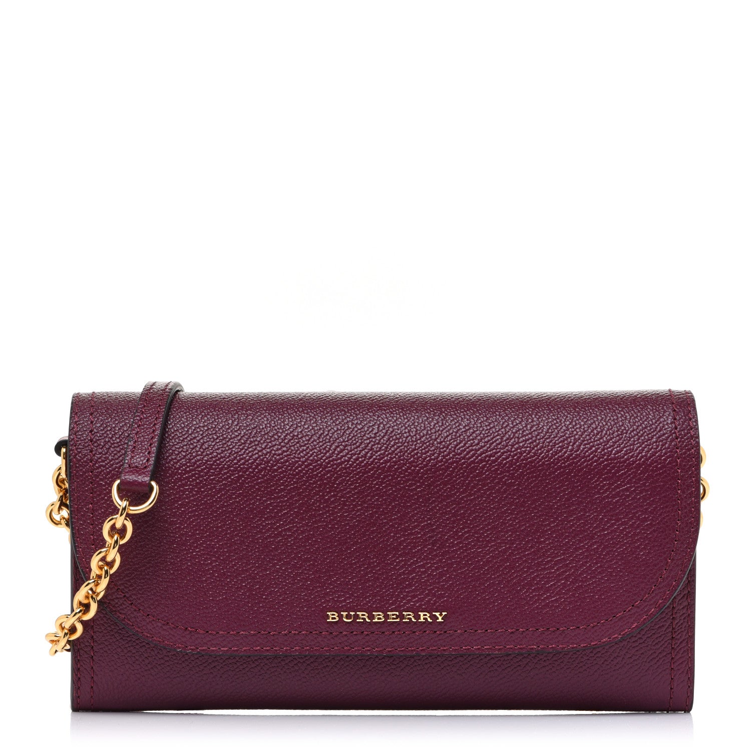 Burberry Grainy Calfskin Henley Wallet On Chain Burgundy 1 of 11
