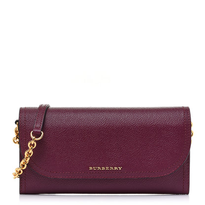 Burberry Grainy Calfskin Henley Wallet On Chain Burgundy 1 of 11