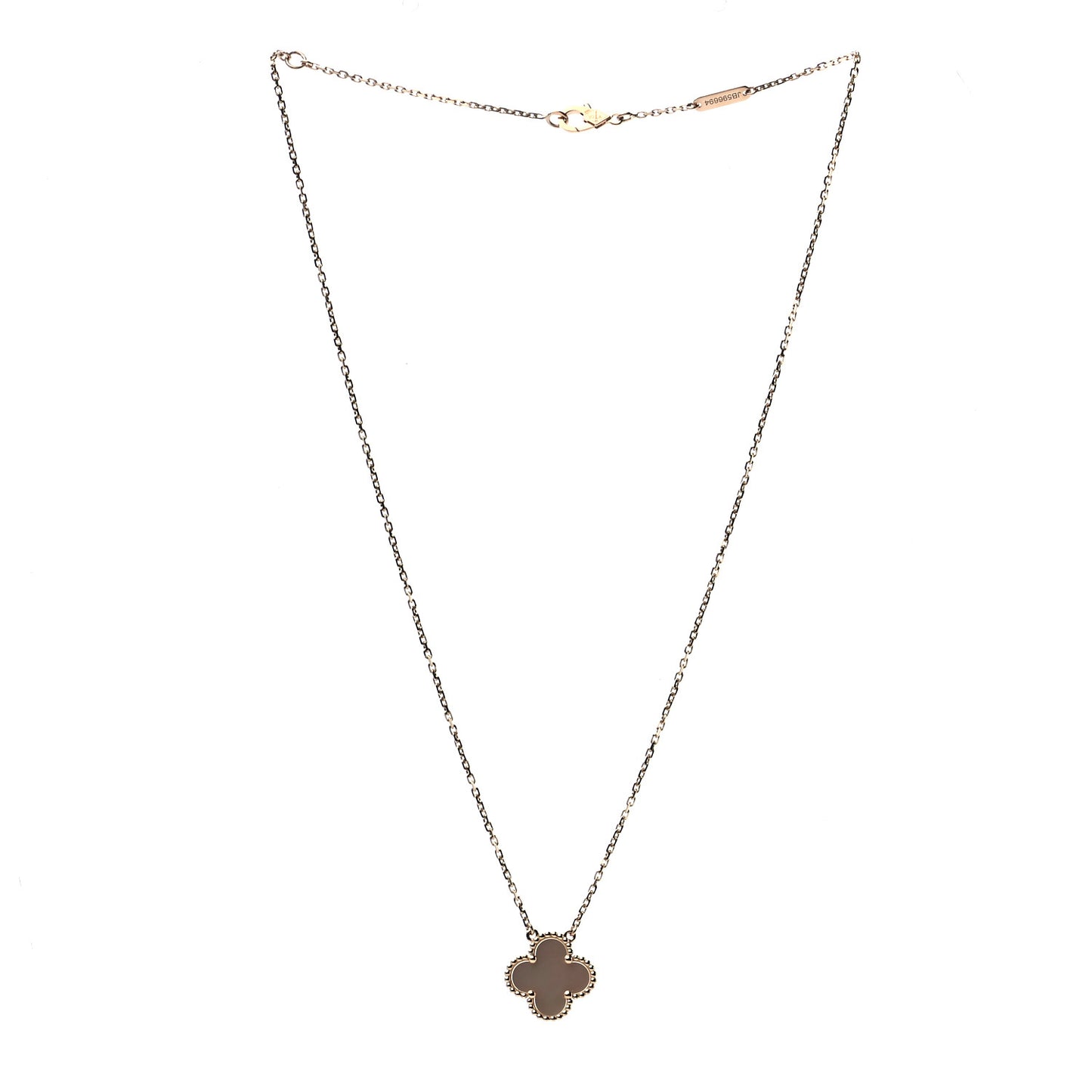 18K Yellow Gold Mother of Pearl Vintage Alhambra Pendant Necklace