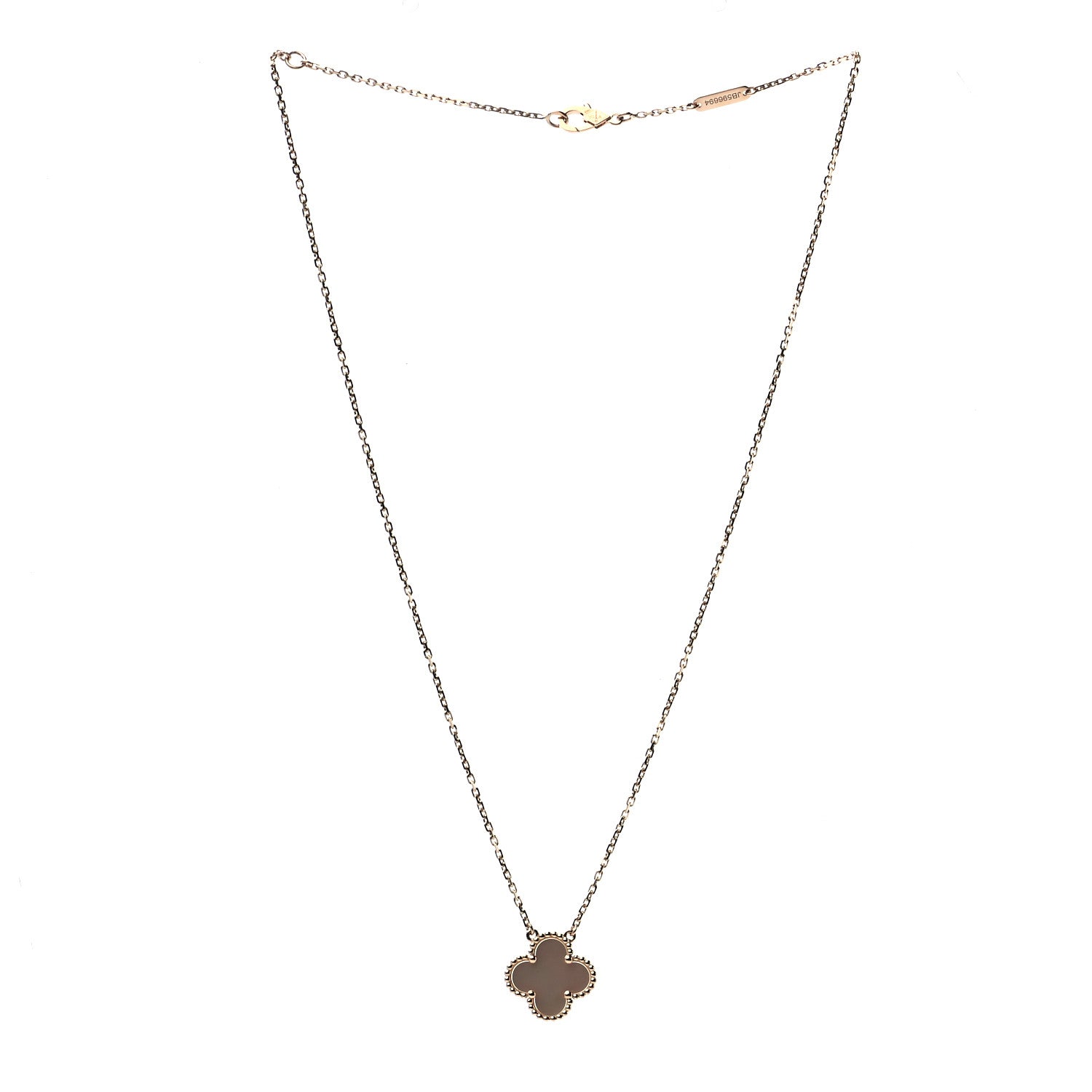 Van Cleef & Arpels 18K Yellow Gold Mother of Pearl Vintage Alhambra Pendant Necklace 3 of 7