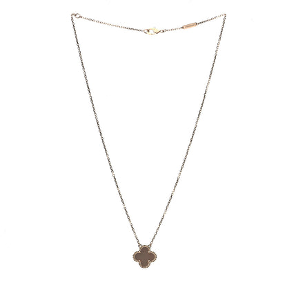 Van Cleef & Arpels 18K Yellow Gold Mother of Pearl Vintage Alhambra Pendant Necklace 3 of 7