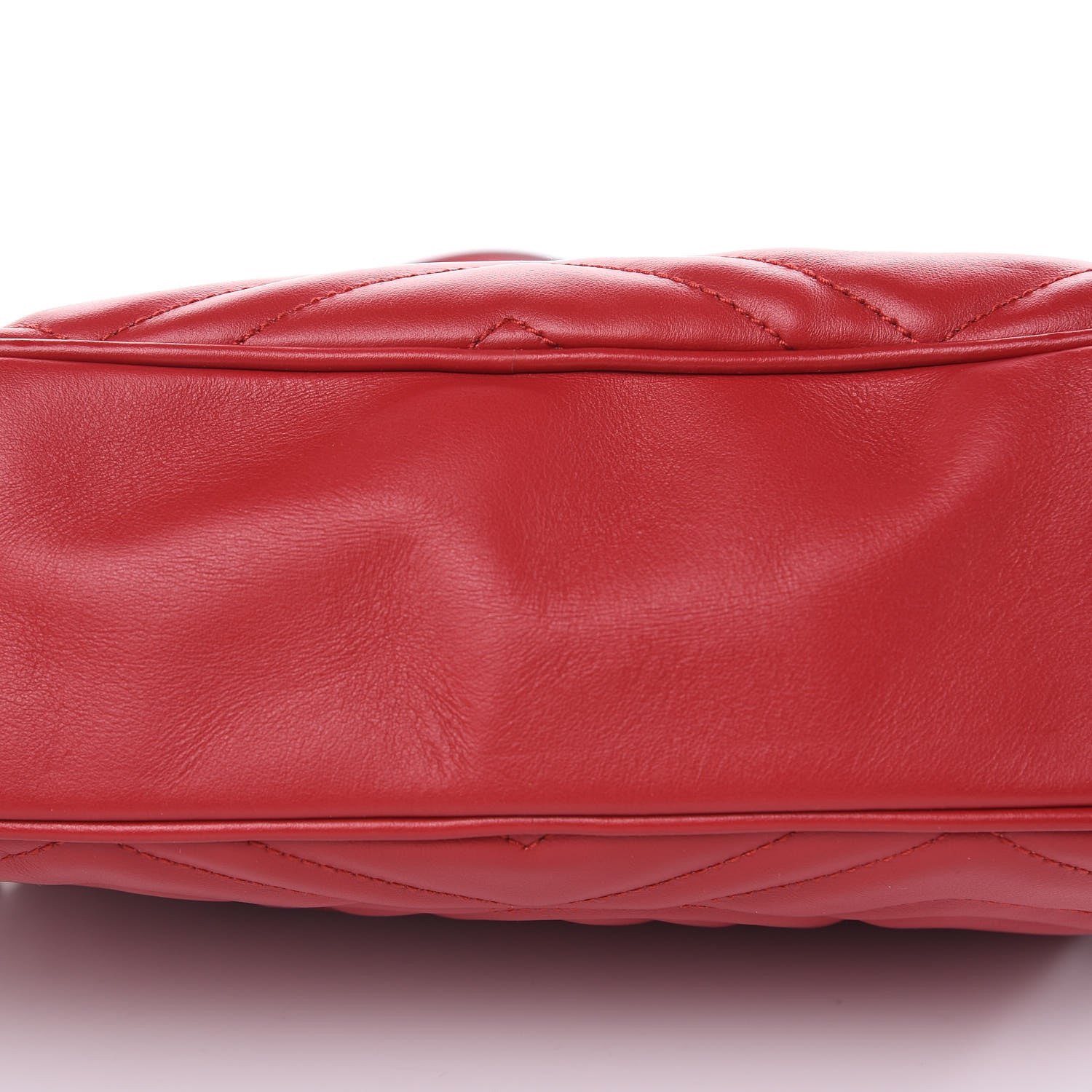 Gucci Calfskin Matelasse Small GG Marmont Chain Shoulder Bag Hibiscus Red 8 of 10