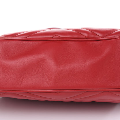 Gucci Calfskin Matelasse Small GG Marmont Chain Shoulder Bag Hibiscus Red 8 of 10