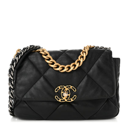 Chanel Goatskin Quilted Medium Chanel 19 Flap Black 1 of 12