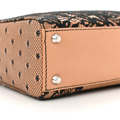 Christian Dior CHRISTIAN DIOR Lace Lambskin Mini Lady Dior Beige Black 8 of 9