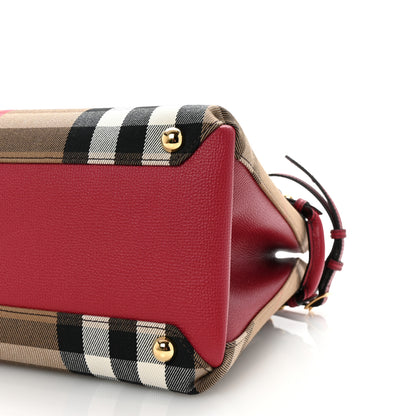 Burberry House Check Grainy Calfskin Medium Banner Tote Russet Red 9 of 9