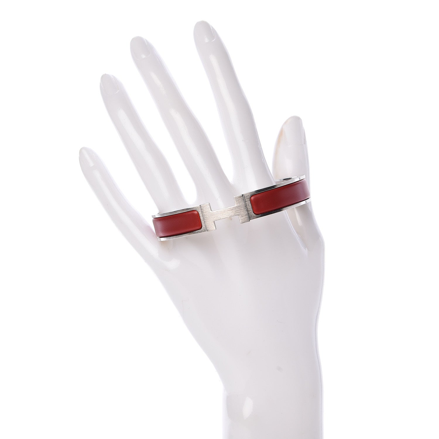 Hermes Matte Enamel Narrow Clic Clac HH Bracelet GM Rouge H 2 of 4