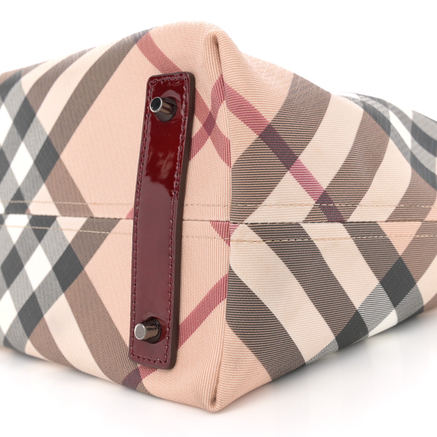 Burberry Nova Check Small Nickie Tote Raspberry 10 of 11