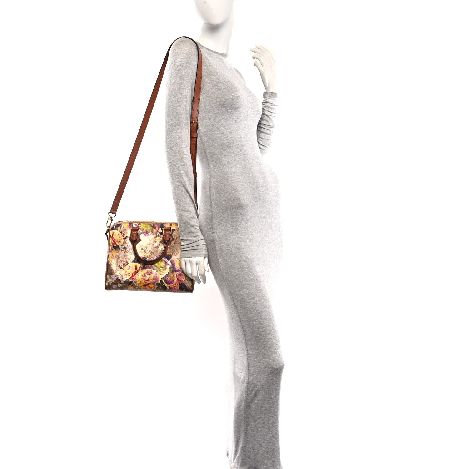 Louis Vuitton Metallic Monogram LV Garden Speedy Bandouliere 25 Gold 2 of 9