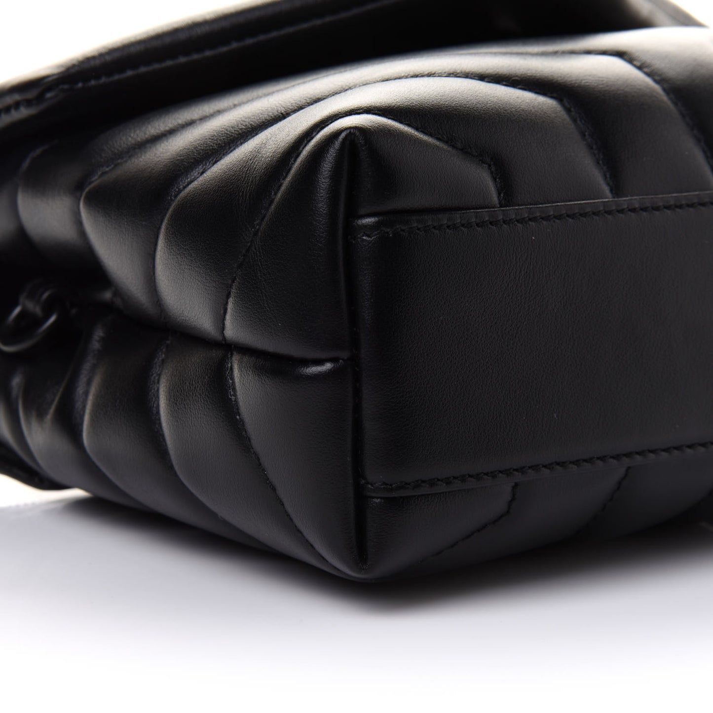 Calfskin Y Quilted Monogram Toy Loulou Crossbody Bag Black
