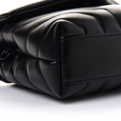 Saint Laurent Calfskin Y Quilted Monogram Toy Loulou Crossbody Bag Black 5 of 11
