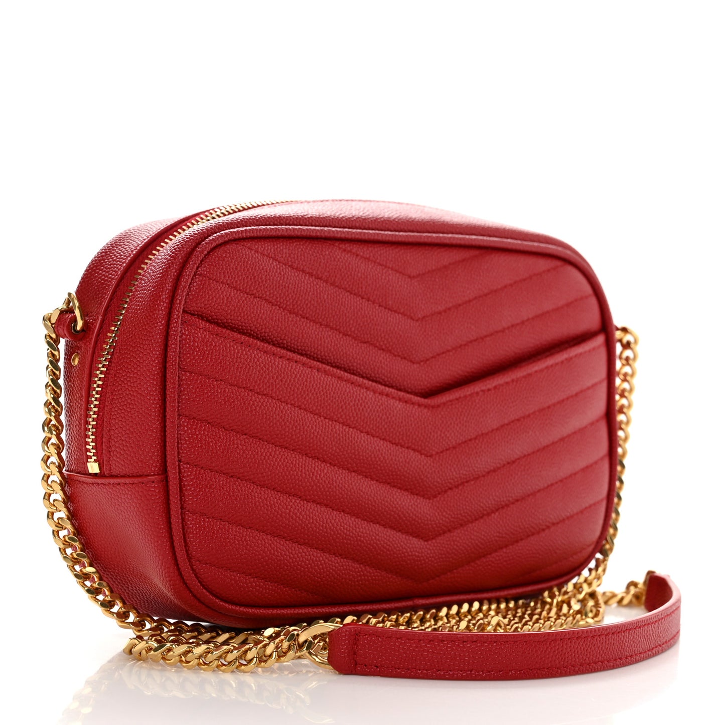Grain De Poudre Matelasse Monogram Mini Lou Camera Bag Eros Red