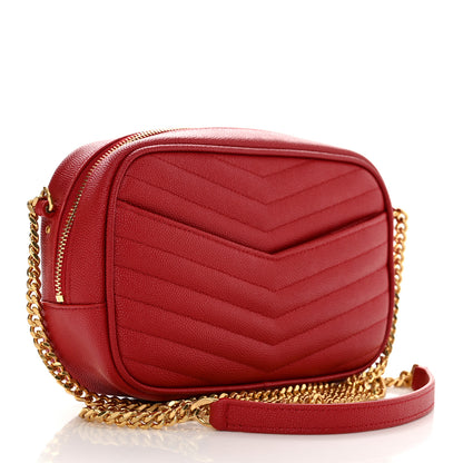 Saint Laurent Grain De Poudre Matelasse Monogram Mini Lou Camera Bag Eros Red 3 of 11