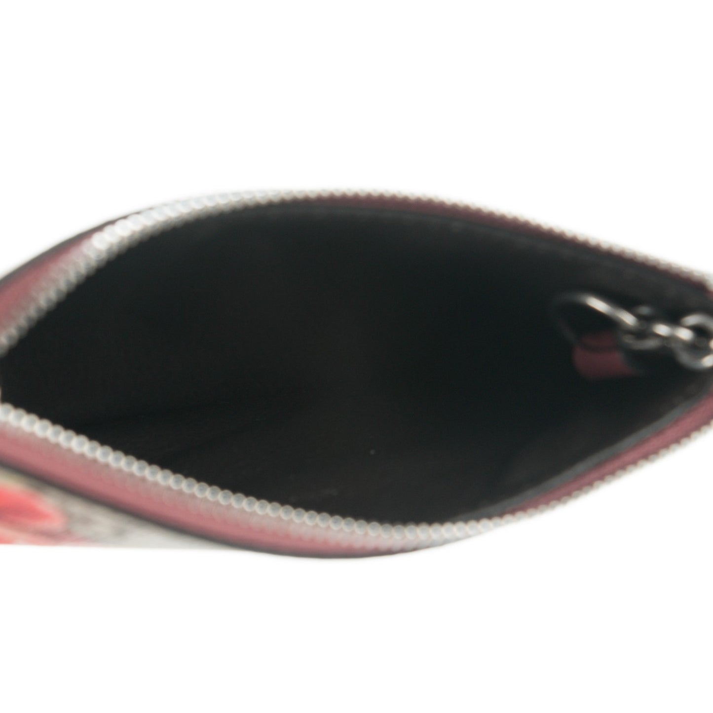 GG Supreme Monogram Blooms Key Ring Coin Case Beige Multicolor Dry Rose