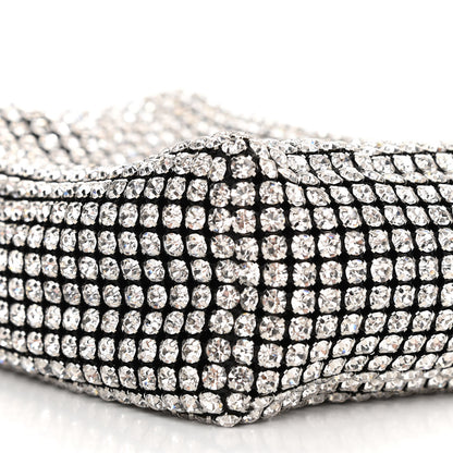 Alexander Wang Mesh Crystal Rhinestone Mini Heiress Pouch Black Silver 9 of 10