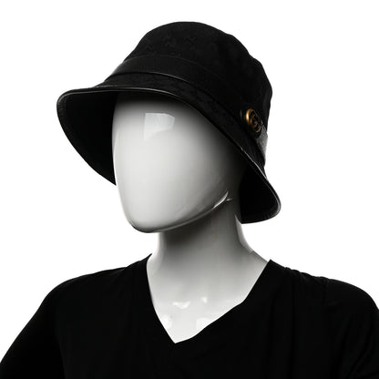 Gucci Monogram Textured Dollar Calfskin GG Jago Bucket Hat M Black 2 of 11
