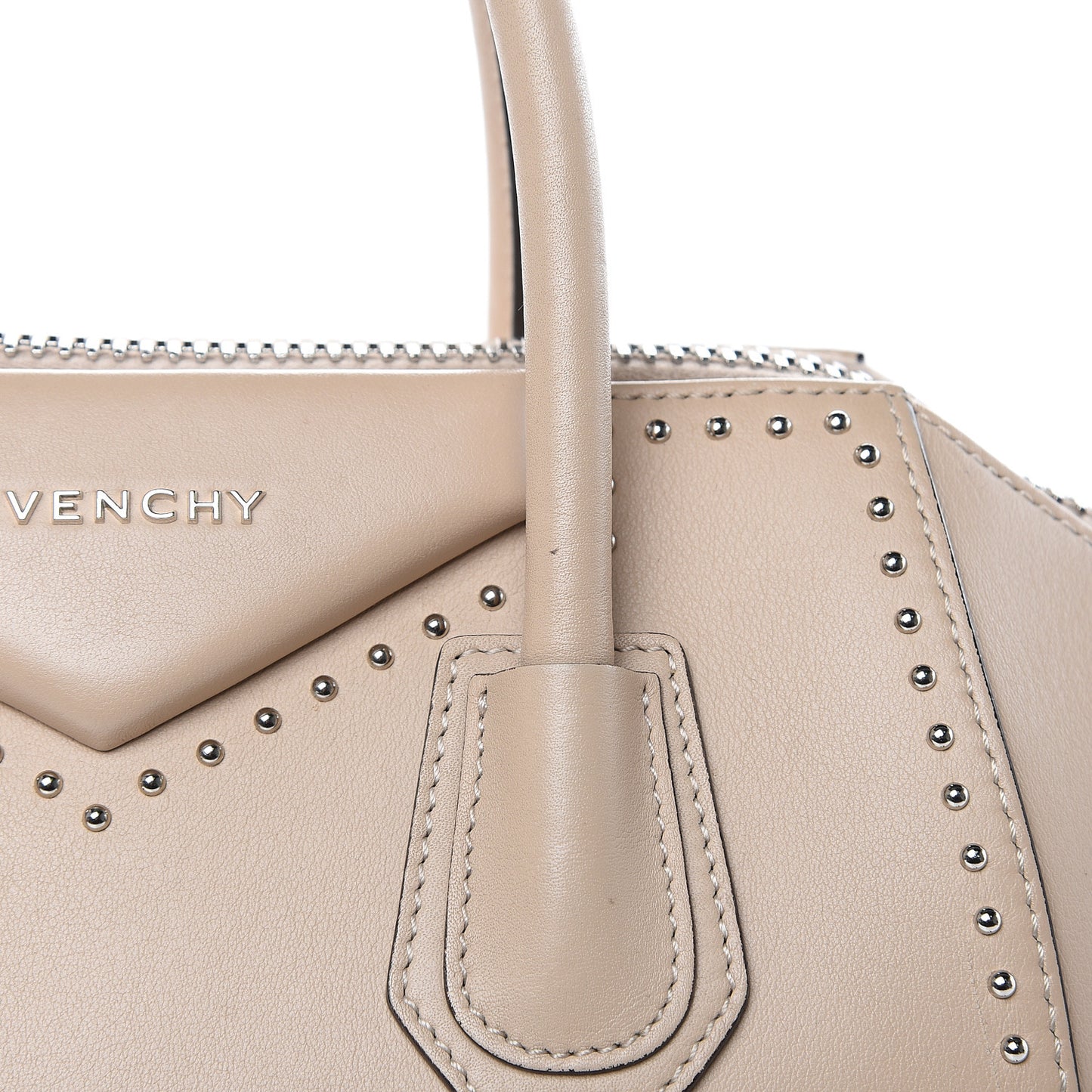 Calfskin Small Studded Antigona Nude