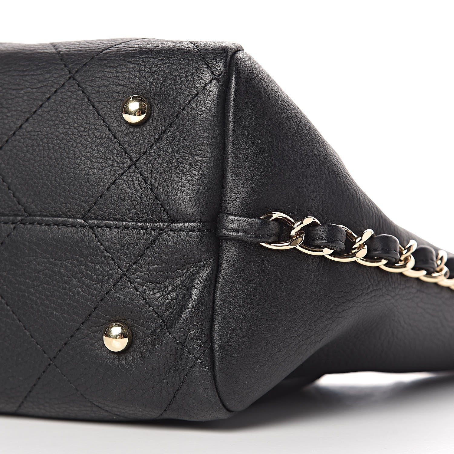 Chanel Bullskin Stitched Small Shopping Tote Black 9 of 11