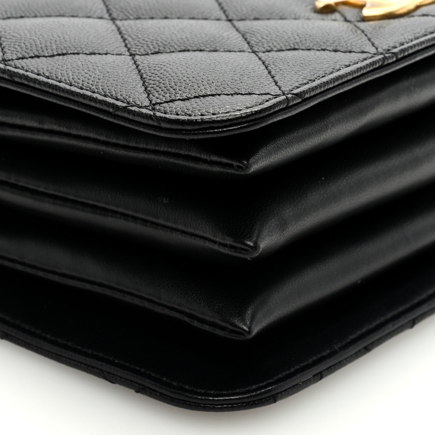 Caviar Quilted Mini Top Handle Flap Black