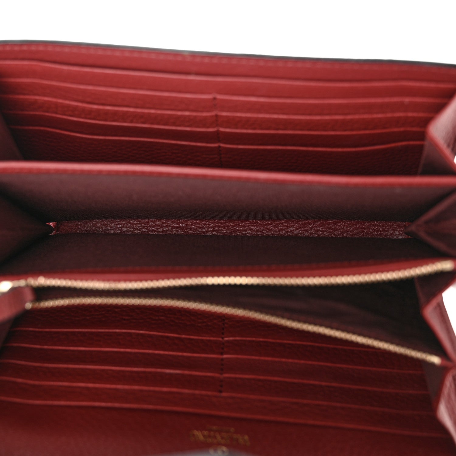 Valentino Garavani Pebbled Calfskin Rockstud Envelope Wallet on Chain Rubino 5 of 13