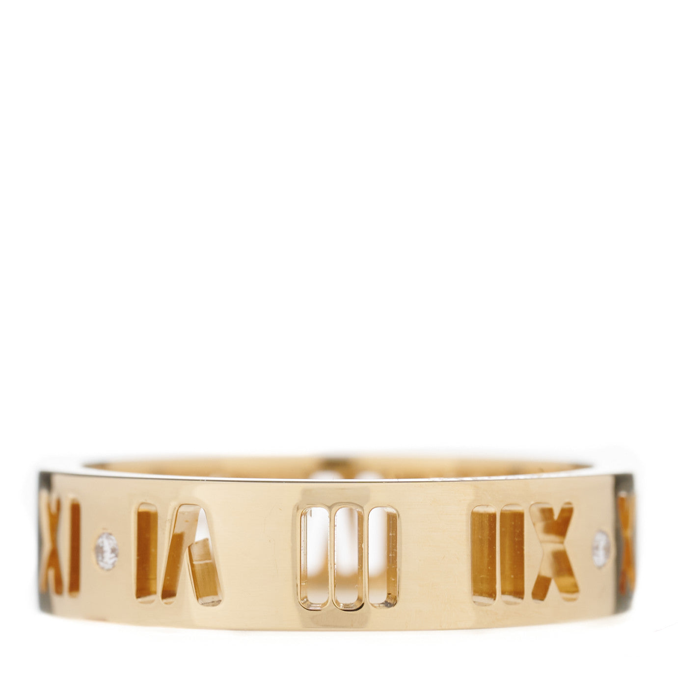 18K Yellow Gold Diamond Wide Atlas Pierced Ring 53 6.5