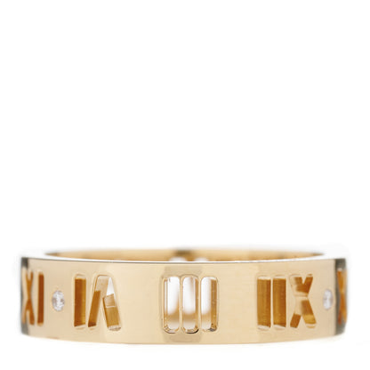 Tiffany 18K Yellow Gold Diamond Wide Atlas Pierced Ring 53 6.5 3 of 4