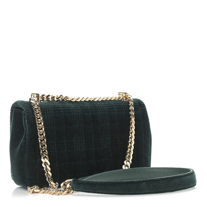 Burberry Velvet Quilted Small Lola Bag Dark Green 3 of 9