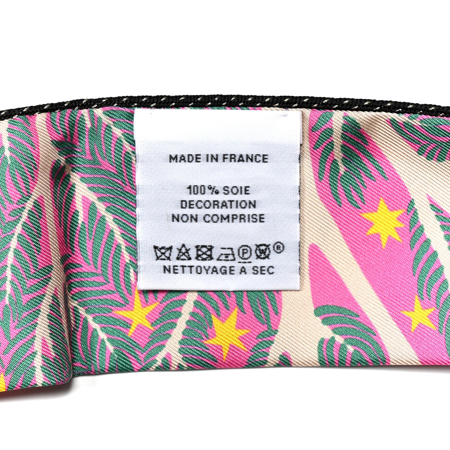 Hermes Silk Sous Le Charme D Orphee Baguette Twilly Rose Bleu Black 2 of 4