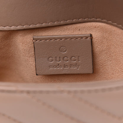 Gucci Calfskin Matelasse Super Mini GG Marmont Shoulder Bag Porcelain Rose 6 of 11