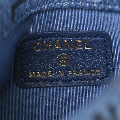 Chanel Denim Quilted Denim Mood Clutch With Chain Blue Multicolor 6 of 11