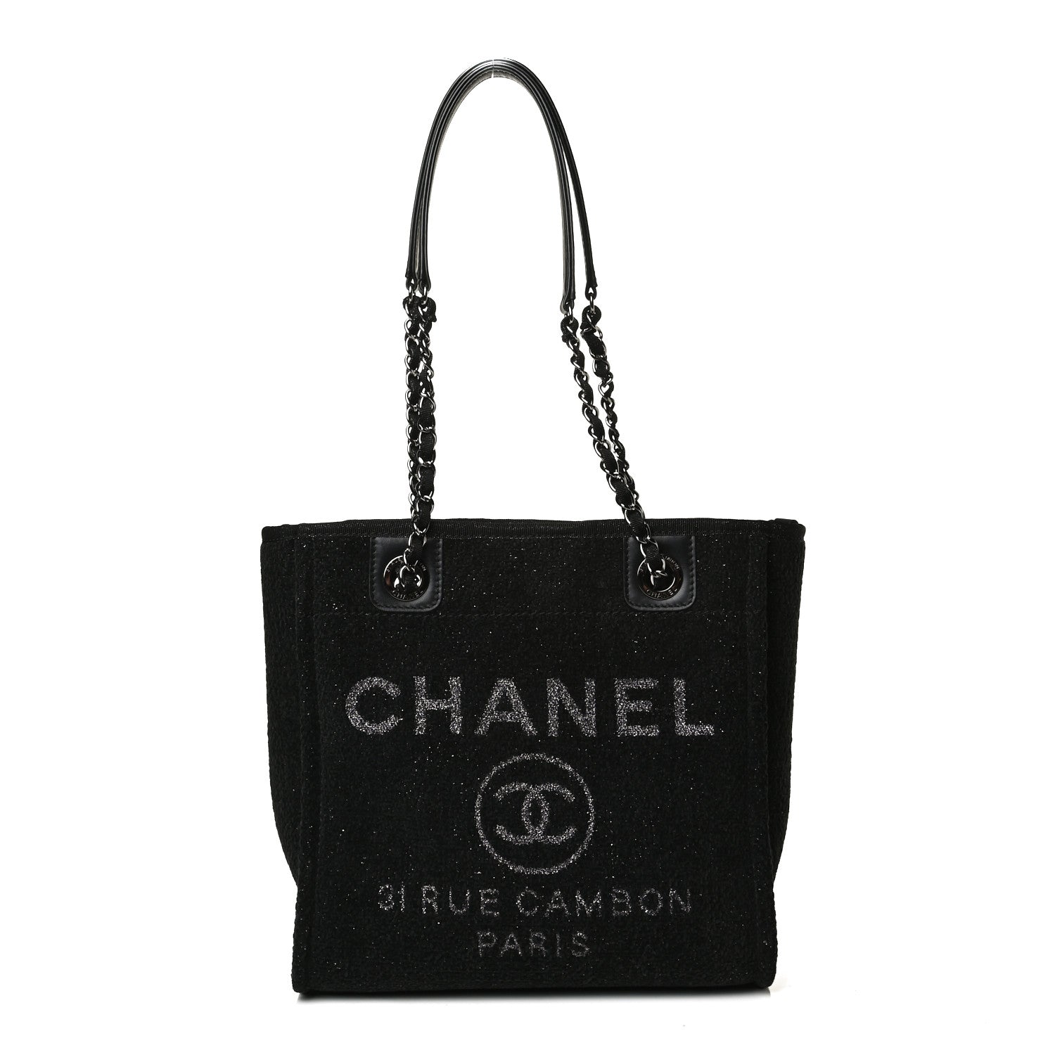 Chanel Lurex Boucle Mini Deauville Tote Black 1 of 16