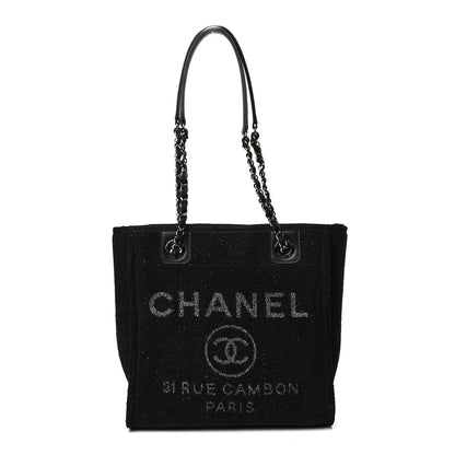 Chanel Lurex Boucle Mini Deauville Tote Black 1 of 16