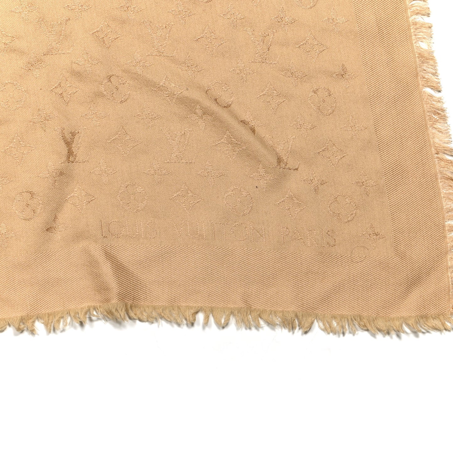 Silk Wool Monogram Shawl Dune